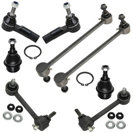 Detroit Axle - AWD Front 8pc Suspension Kit for 14-17 Jeep Cherokee without Off Road Package, Outer Tie Rods Lower Ball Joints Front and Rear Sway Bar Links 2014 2015 2016 2017 Replacement