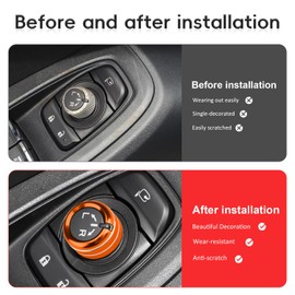 Auovo Rearview Mirrors Knob Ring Compatible with Subaru Forester Accessories 2019-2025 / Crosstrek 2018-2025 / Impreza 2017-2025 Mirror Control Switch Knob Cover Interior Trim 1PCS (Orange)