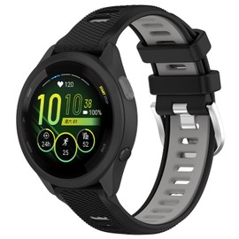 Nacorulu Compatible With Garmin vivoactive 4 Bands,22mm Double Color Soft Silicone Replacement Band for Garmin Venu 3 / Galaxy Watch 3 45MM / Gear S3 Classic Frontier (Black Gray)