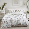 Lemfux White Floral Duvet Cover, Duvet Cover Set, 3 Piece,