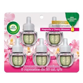 Air Wick Repuestos Para Aromatizante De Ambiente Continuo, Aroma Magnolia  Cherry Blossom, 5 Piezas de 20 ml cu                                       