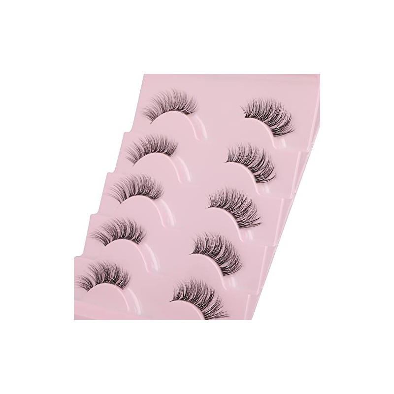 Ruairie False Eyelashes Natural Half Lashes With Clear Band 5
