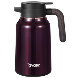 51 Oz Carafes for Hot Liquid, Stainless Steel Insulated Vacuum Thermal Coffee Carafes For Keeping Hot, 1.5 Liter Coffee Dispenser(Angola Red)