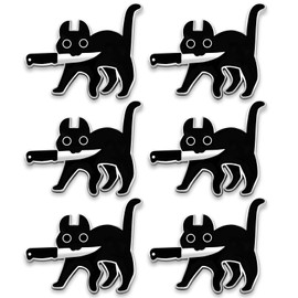 Funny Enamel Pin 6 Packs Cute Cartoon Lapel Pins Collar Brooch Badge Stuff for Backpack, Hat, Bag, Clothes, Jacket, T-shirt, Skirt (Cat)