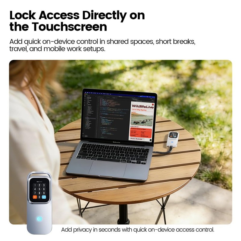 MOVE SPEED AC10 Smart Touchscreen SSD Enclosure, 10Gbps USB-C M.2