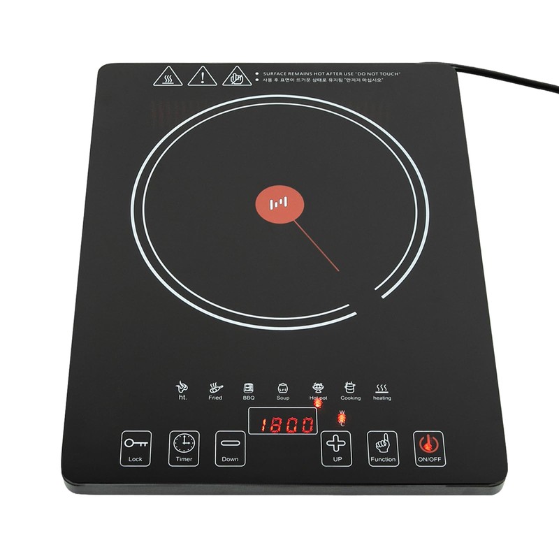 LIYUANJUN 1800W Electric Cooktop, Single Burner Electric Cooktop 8 Gears