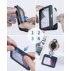 Uniclife ID Badge Holder with Double-Sided Windows Horizontal Hard Plastic