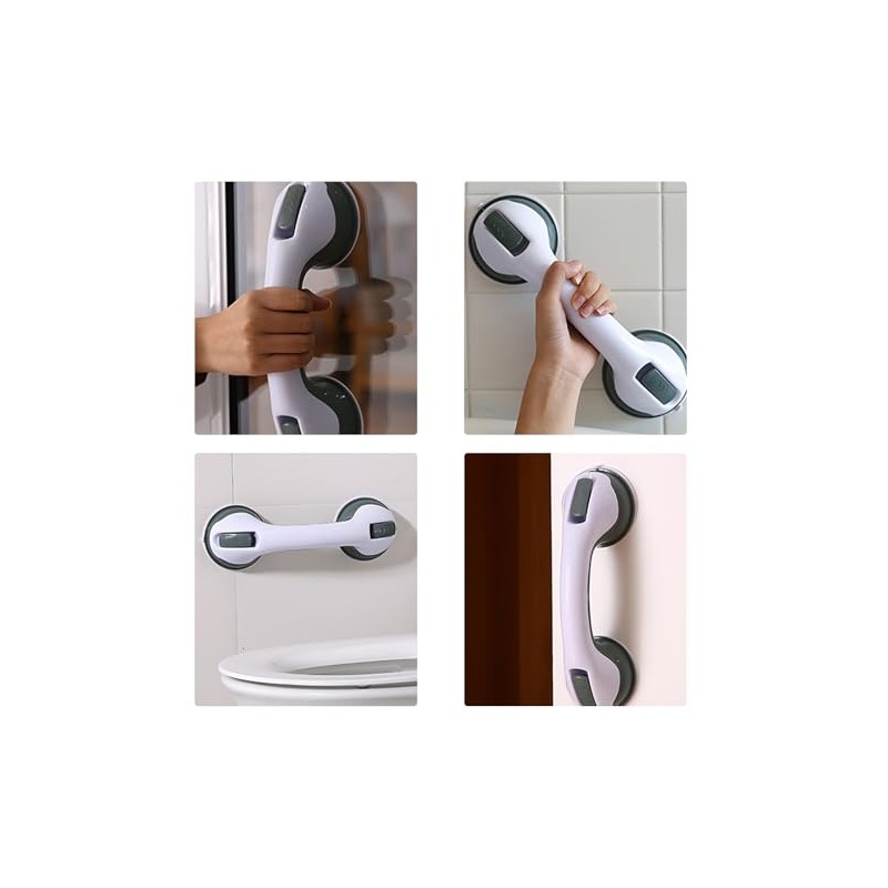 2 Pack Suction Grab Rails for Bathroom, 12 inch Shower