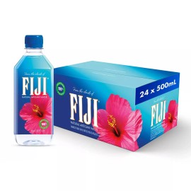 FIJI Water (24-Pack) – Natural Artesian Water with Electrolytes & Minerals, 16.9 Fl Oz Bottles