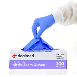 Dealmed Brand Nitrile Medical Grade Exam Gloves, Disposable, Latex-Free, Extra Small (200 ct.)