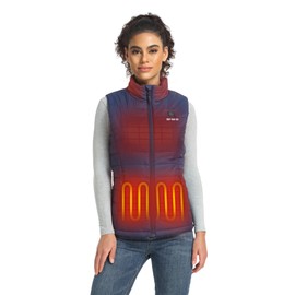 ORORO Women's Heated Vest with Battery Pack, Heating Vest for Outdoors Hiking Skiing (Navy Blue,S)