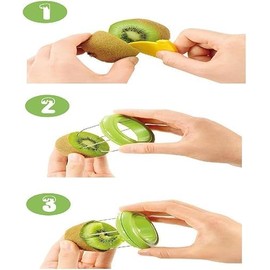 Fruit Kiwi Cutter Peeler Slicer Kitchen Gadgets Tools for Pitaya Green Portable and Useful Green Peeling, Grating & Slicing Tools