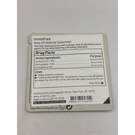 Innisfree LOT OF 36 INNISFREE DAILY UV DEFENSE SUNSCREEN BROAD SPECTRUM SPF 36 1ML*36=36ML