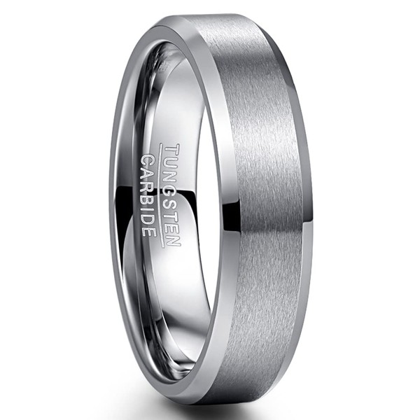 Cloyo Tungsten Carbide Rings for Men Women Wedding Bands Brushed