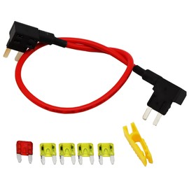 Shtuomoland TIPM Bypass Cable Repair Fuel Pump Relay Bypass Cable Fuse Adapter Fuse Holder 14AWG Wire/20AMPs CBWPR091AA Fit for Dodge Ram 1500 2500 3500 2011-2012 for Jeep Chrysler for VW Routan