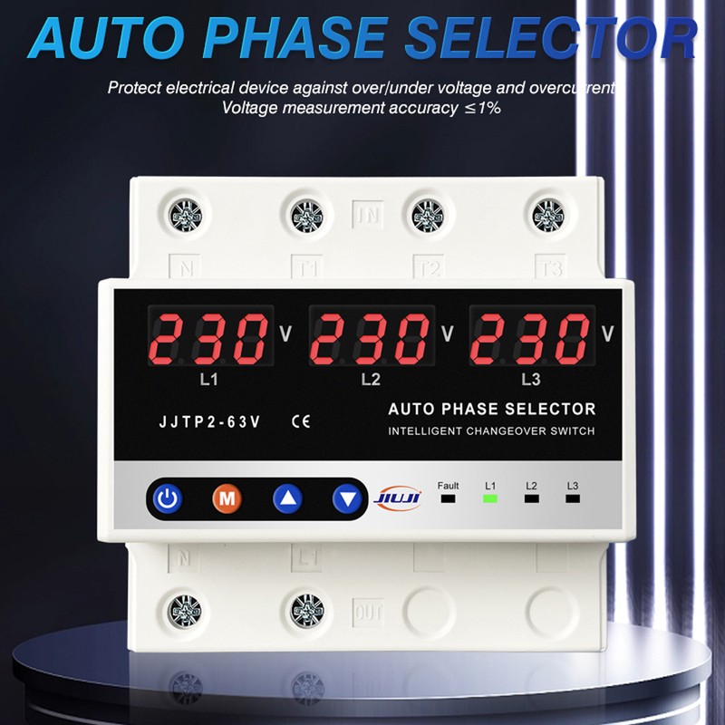 Multifunctional Microcontroller Based 3P Voltage Protector Digital Display Voltage Meter