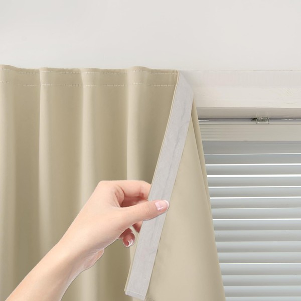Cortinas opacas autoadhesivas portátiles para recámara, fáciles de instalar, térmicas,