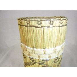 Unbranded NOS Vtg 60s Woven Raffia Lamp Column Spacer Tube 8.5" Tiki Bar Decor Repurpose 2