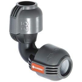 Gardena sprinkler system L-piece: pipe connector for changing the direction of the installation pipe, 25 mm, Quick & Easy connection technology, compatible with Gardena installation pipes 25 mm, tool-free installation (2773-20)