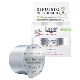 Eucerin Refill Crema anti edad Hyaluron-Filler Crema de Da FPS15 (50 ml) con cido hialurnico que ayuda a reducir lneas de expresin                    