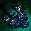Ever Faith Costume Jewelry for Women, Navy Blue Rhinestone Crystal
