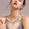 BriLove Wedding Bridal Jewelry Set for Women Crystal Teardrop Filigree