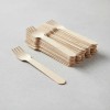 Tenedor Madera Biodegradable 6 Pulgadas 100 Piezas Wecare Ecológico Beige