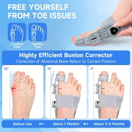 Upgrade Bunion Corrector for Women Men, Orthopedic Bunion Toe Straightener with Non-Slip Big Toe Separators, Grooved Silicone Pad Bunion Splint for Bunion Relief, Suitable for Left Right Feet, 1PCS