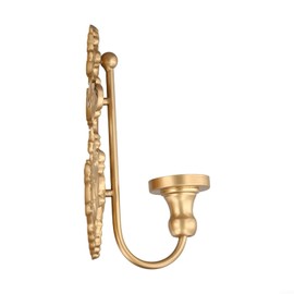 Antique Wall Candle Holder, Vintage Taper Candle Wall Sconce, Cast Iron Candlestick Holders Decor for Living Room, Fireplace and Yard Channel Farmhouse Fireplace Wedding(Gold)