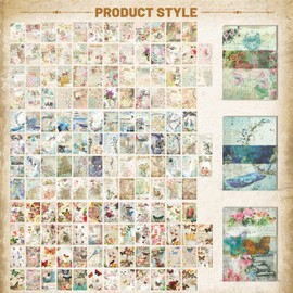 LELE LIFE 600 Sheets Scrapbook Paper, 5.5 x 4" Vintage Scrapbooking Supplies for Journaling Junk Journal Craft Decoupage Paper, Wall Collage Kit Cottagecore Aesthetic Room Decor Vintage Decor, Style B