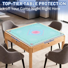 Linoows Mahjong Mat | Non-Slip Gaming Mat with Noise Reduction 31.5x31.5 Inch Large for Mahjong, Poker, Board & Card Games, Dominoes | Rosy Dream