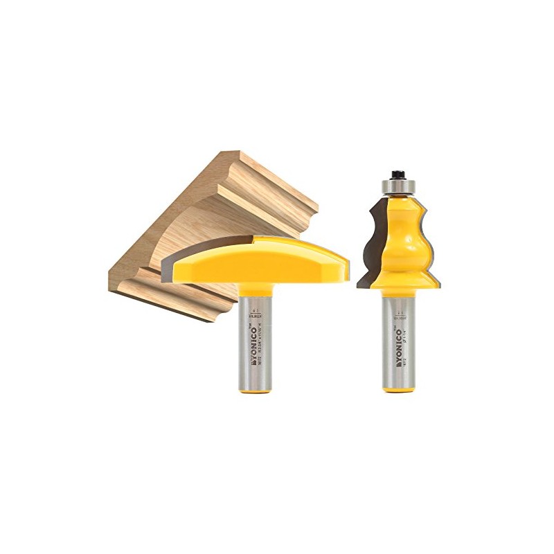Yonico 16212 Elegant 2 Bit Crown Cap Molding Router Bit