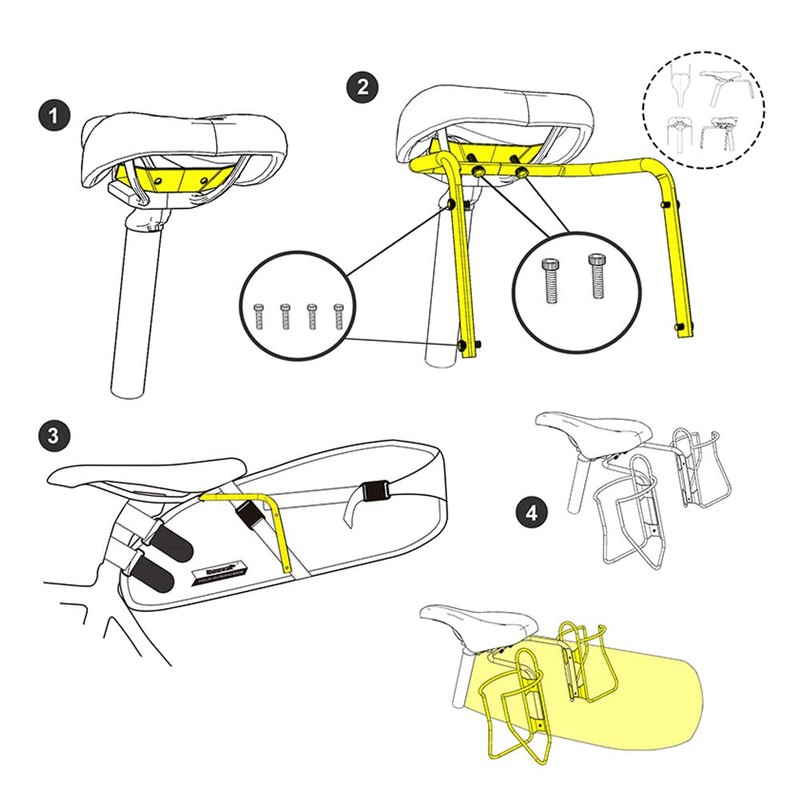 HXBER Bike Saddle Bag Stabilizer Bracket Bike Tail Bag Mount