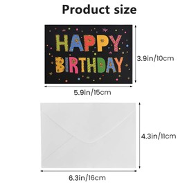 Birthday Cards Set with Envelopes, 24 Pieces, Greeting Cards, Postcards for Birthday, Congratulations, Folding Cards with Envelopes, Blank Cards for Birthday for Family and Friends