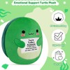 SQEQE Positive Stuffed Animals, Emotional Support Turtle Plush with A