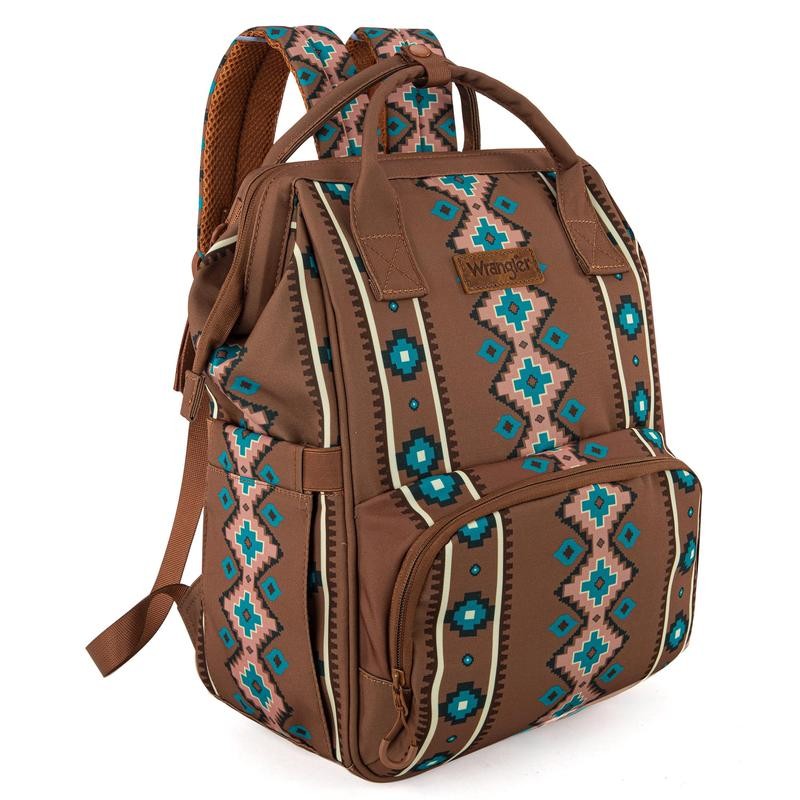 Wrangler Western Diaper Bag Aztec Backpack Organized Daypack-Cowgril Fashion:_Coffee