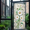 HOMETITUTE Floral Daisy Window Privacy Film Stained Glass Window Film
