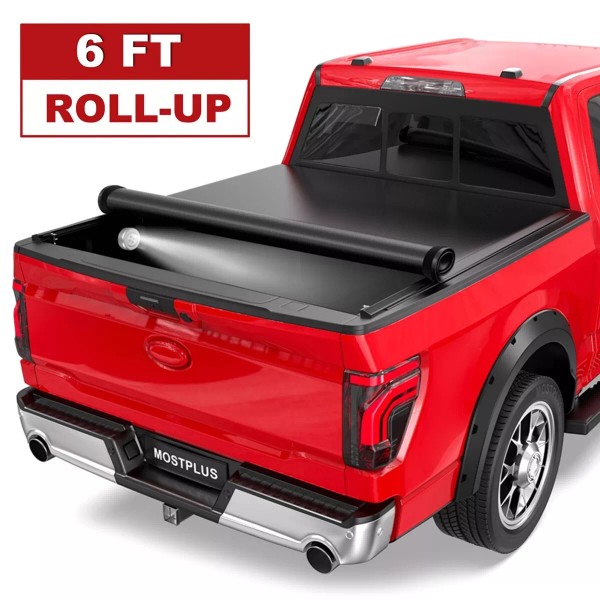 MOSTPLUS 6FT Soft Roll Up Truck Bed Tonneau Cover For