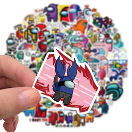 Chaojibao 100 Pcs Hot Game Among Us PVC Waterproof Decal Diary Cute Stylish DIY Stickers, Suitcase Stickers, Snowboard, Suitcase, Guitar, Car, Motorcycle, Helmet, PC, Mobile Notebook Sticker