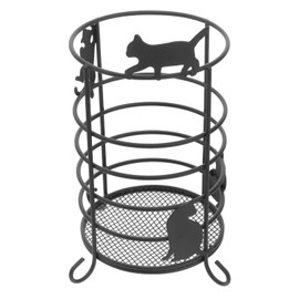 Iron Kitchen Utensil Holder for Countertop Spoon Holder Silverware , Silhouette Chopsticks Holder Spoon and Fork Holder for Kitchen or Restaurant, Black