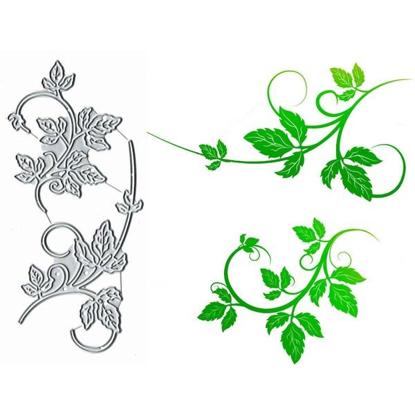 2Pcs Spring Branch Leaf Flower Metal Die Cuts,Spring Flower Leaf