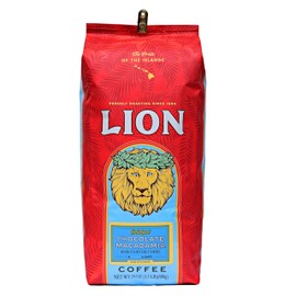 Lion Coffee Chocolate Macadamia Flavored Ground Coffee, Light Roast, Hawaiian Inspired Taste - 24 Ounce Bag