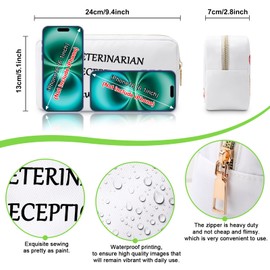 Veterinarian Gifts Makeup Bag Vet Tech Gifts Christmas Thank You Gift Veterinary Receptionist Appreciation Gifts Cosmetic Bag Animal Rescue Gifts for Vet Assistant Coworker Friend Travel Toiletry Bag