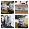 Levemolo 2pcs Mini Lion Statue Sturdy Decorative Lion Figurine Chinese