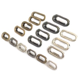Bluemoon 100 sets - 6x20mm Brass Oval shaped Eyelets Grommet Washer Canvas Clothing Bags Purse Craft Gunblack