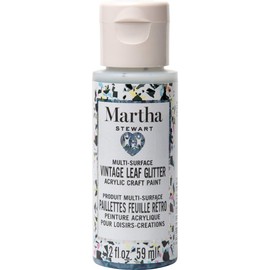 Martha Stewart Crafts 99134 Family Friendly Multi-Surface Vintage Leaf Glitter Acrylic Craft Paint, Licorice