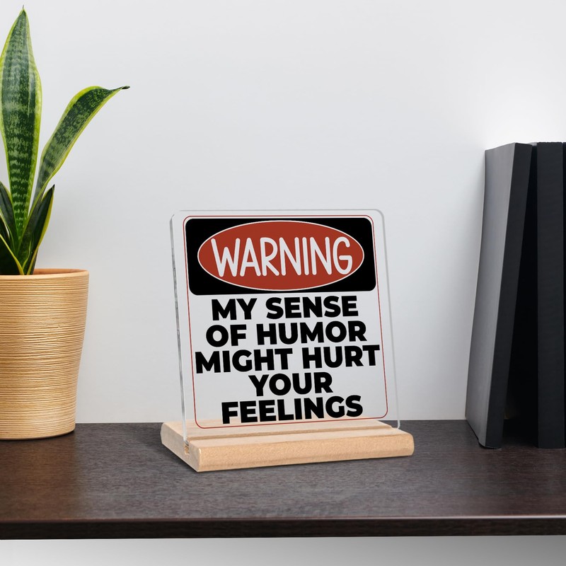 Funny Office Gifts for Men Women, Warning My Sense of