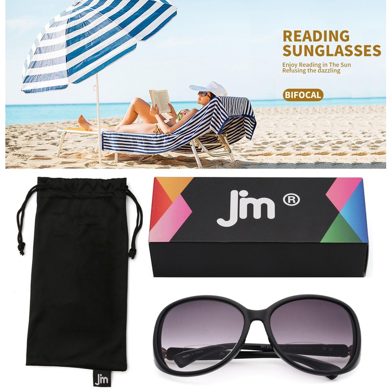 JM Klassisch Bifokal Lesebrille Platz Stylish Gradient Sonnenbrillen Leser für