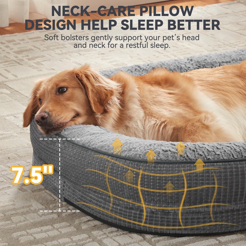 JOEJOY Orthopedic Dog Bed for Extra Large Dogs, Egg-Crate Memory