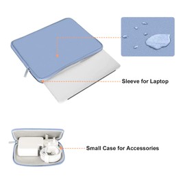 MOSISO Laptop Case 13 inch, 13 inch Laptop Sleeve Bag Compatible with MacBook Air 13 inch M3 M2 M1 2025-2018 / Pro 13 inch M2 M1 2025-2016, Neoprene Computer Sleeve Bag with Small Case, Serenity Blue